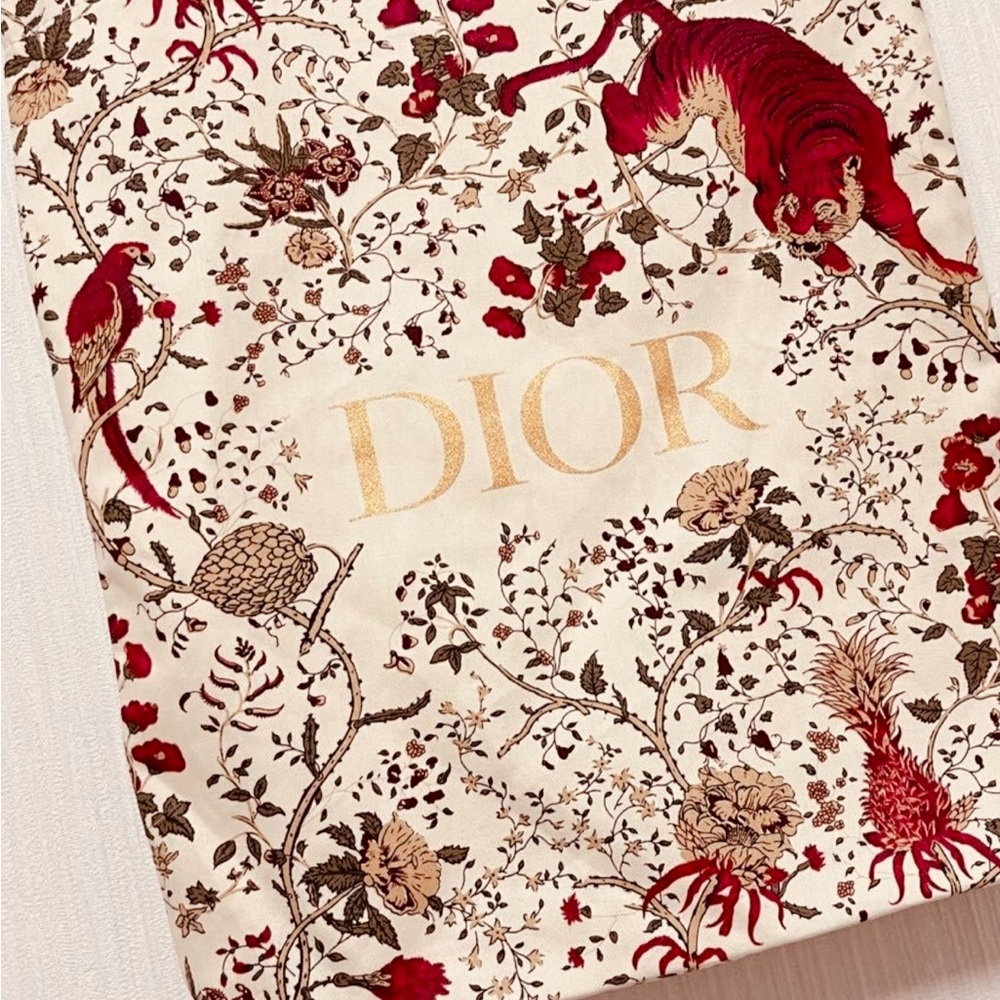 Dior Red and Gold Floral Fabric